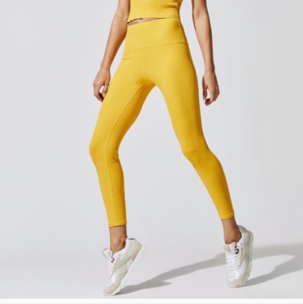 NWOT Carbon Womens Yellow High-Waisted Leggings